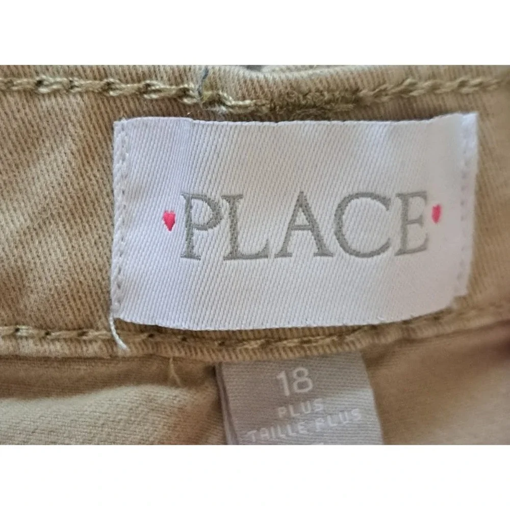 Place‎ Girls Chino Pants Beige Zip Straight Leg Flat Front Uniform 18
